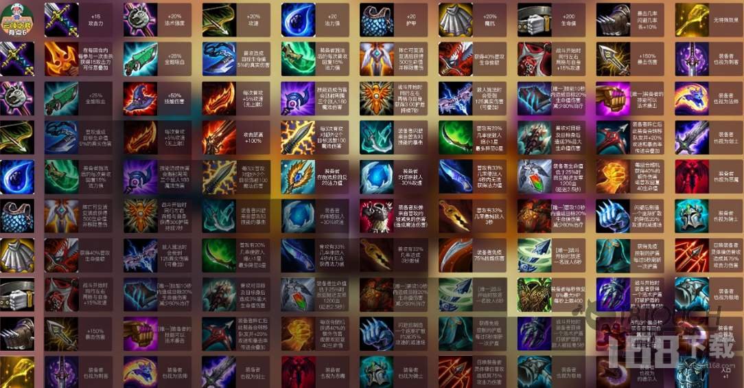 云顶之弈s6双城之战装备合成表分享 最新版本双城之战装备合成表介绍